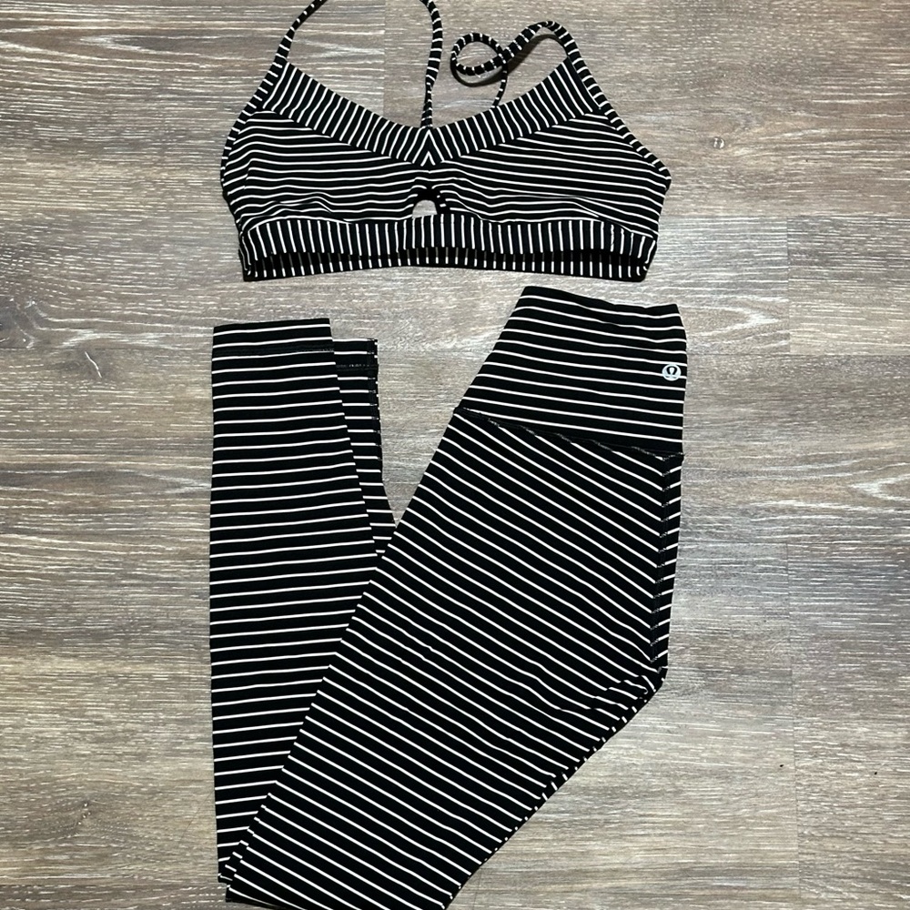 Lululemon set Wunder Under lux Tight 28" size 4 deeper breath bra size6 like new